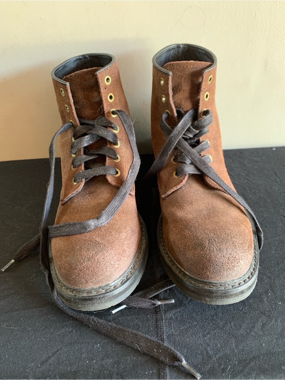 Frye & Co Men's Brown Suede Lace-Up Work Boots